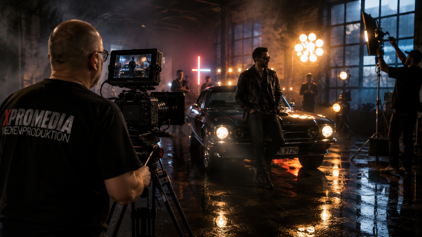 Dreharbeiten am Set einer XPROMEDIA-Filmproduktion